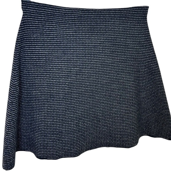 Theory - "Doreene O Noble" Mini Skirt, A-Line, Wool - Size M, Black, Blue, White - Picture 8 of 13